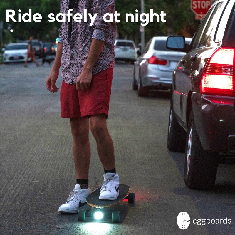 Eggboards Electric Skateboard Lights for Night Riding. LED Skateboard Light Kit. Longboard Lights USB Rechargeable. Skate Board Headlight Front and Back. Ideal Electric Skateboards Accessories - Image 2